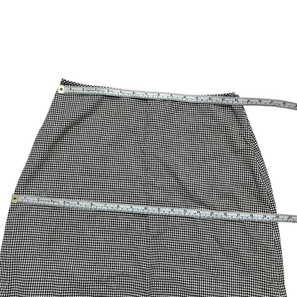 Vintage‎ Clio Gingham Bows Knee Length Skirt Black Size 10 Coquette Euro Summer - Picture 8 of 9